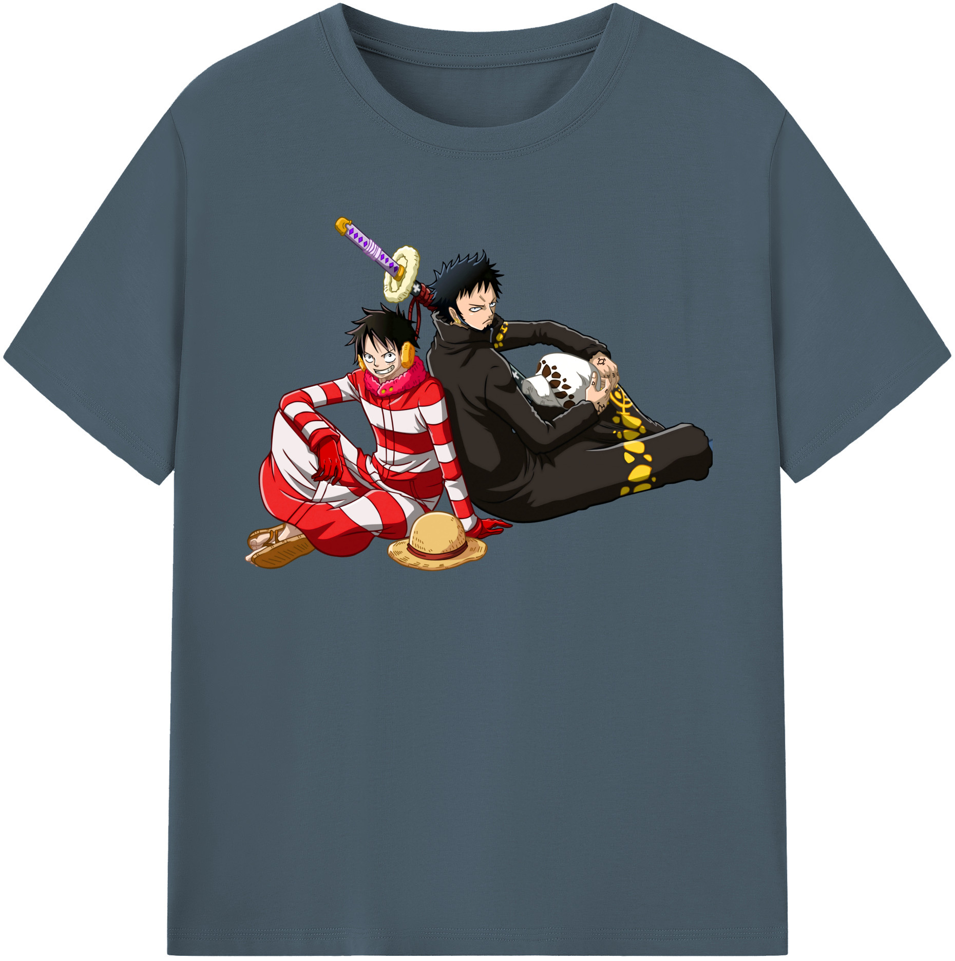 ワンピース モンキー・D・ルフィ ONE PIECE Monkey D. Luffy 綿100％半袖Tシャツ（フロントプリント）